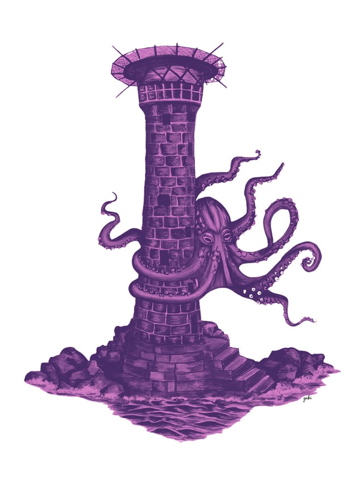 Tirage d’art : Phare et Poulpe