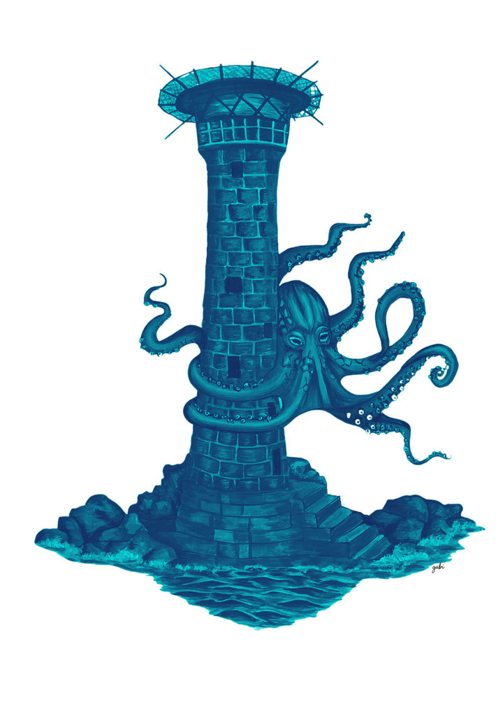Tirage d’art : Phare et Poulpe