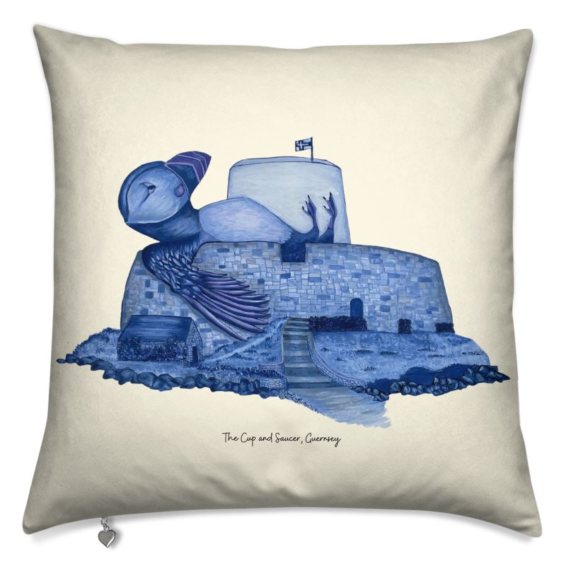 Puffin & Fort Grey Cushion