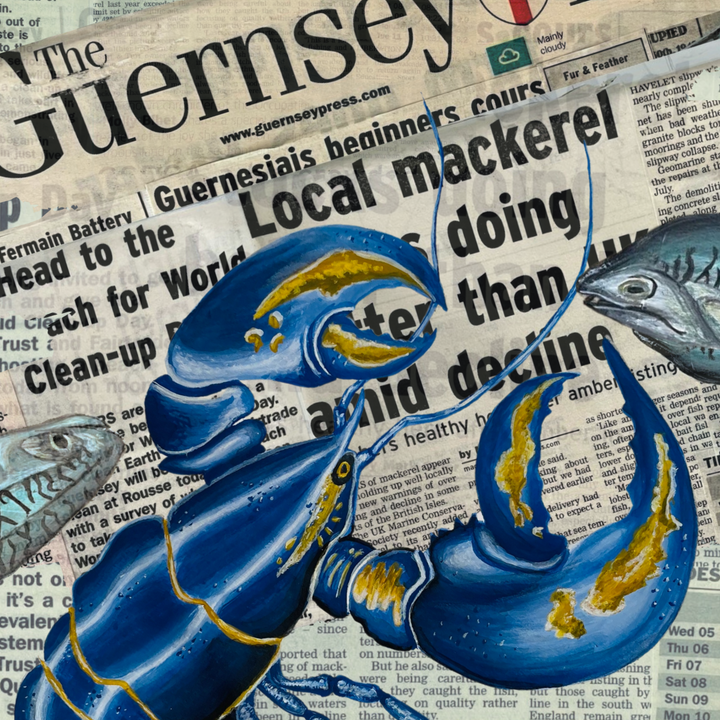 Lobster & Guernsey Press Cushion
