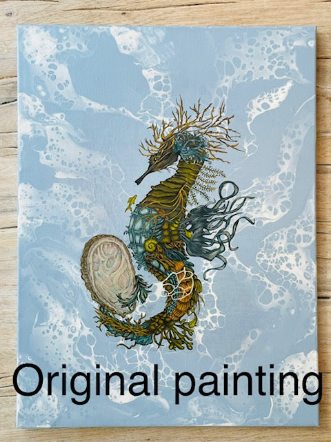 Impression d’art : Cheval d’algues et coquille d’Ormer