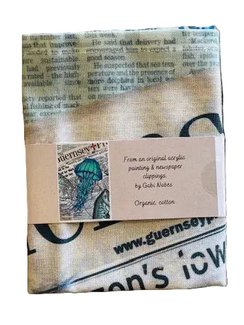 Jellyfish & Newspaper Teatowel
