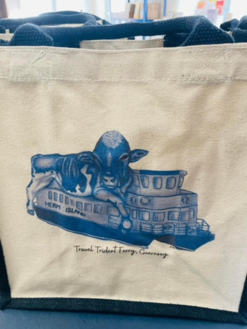 Sac en jute vache et trident